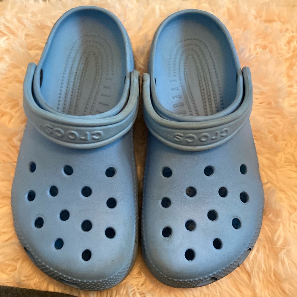 Lightly used light blue crocs